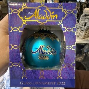 Disney Aladdin 2022 Blue Glass Ornament